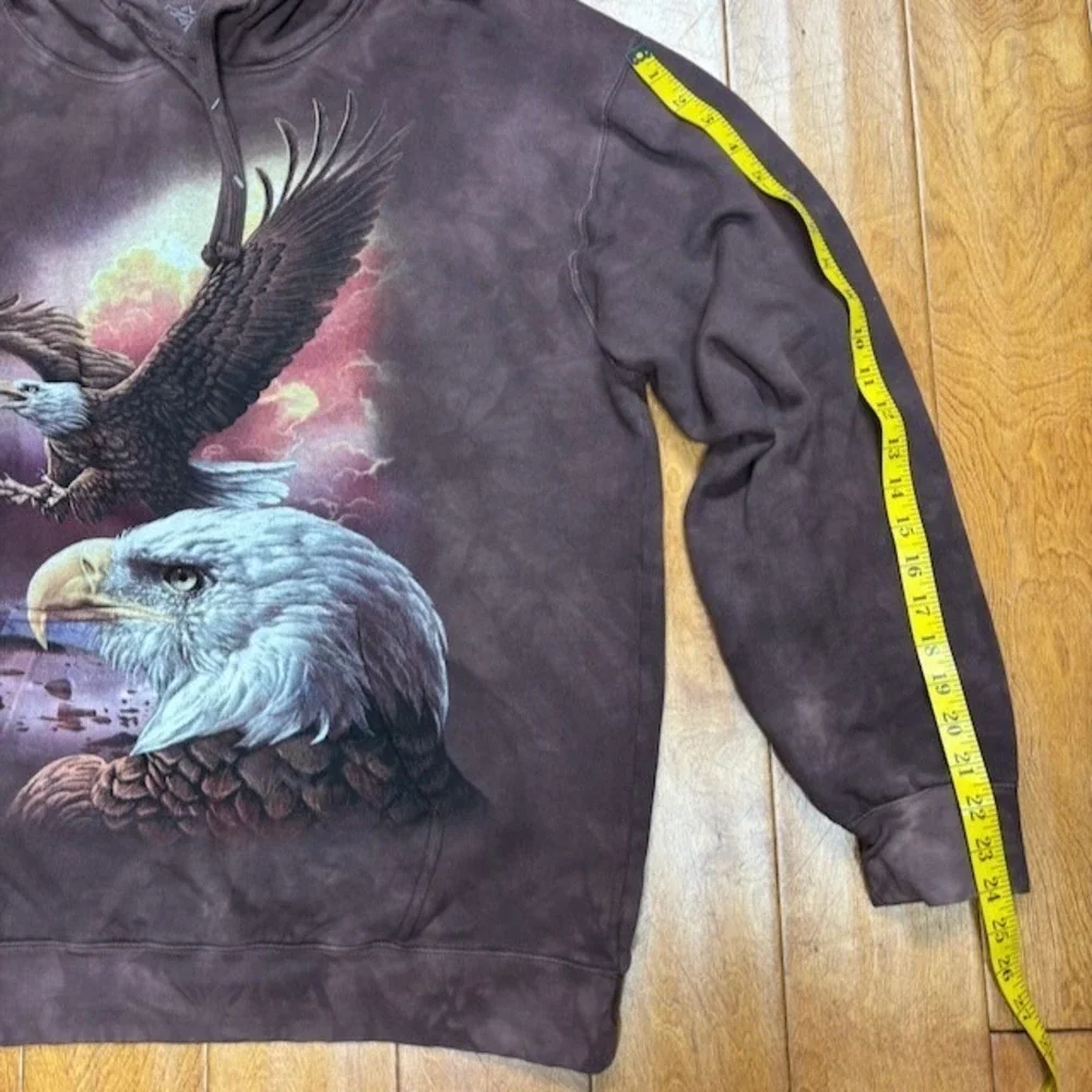 The Mountain Mens Eagle & Clouds Hoodie Size L Dimitar Neshev 2011 USA Patriotic
